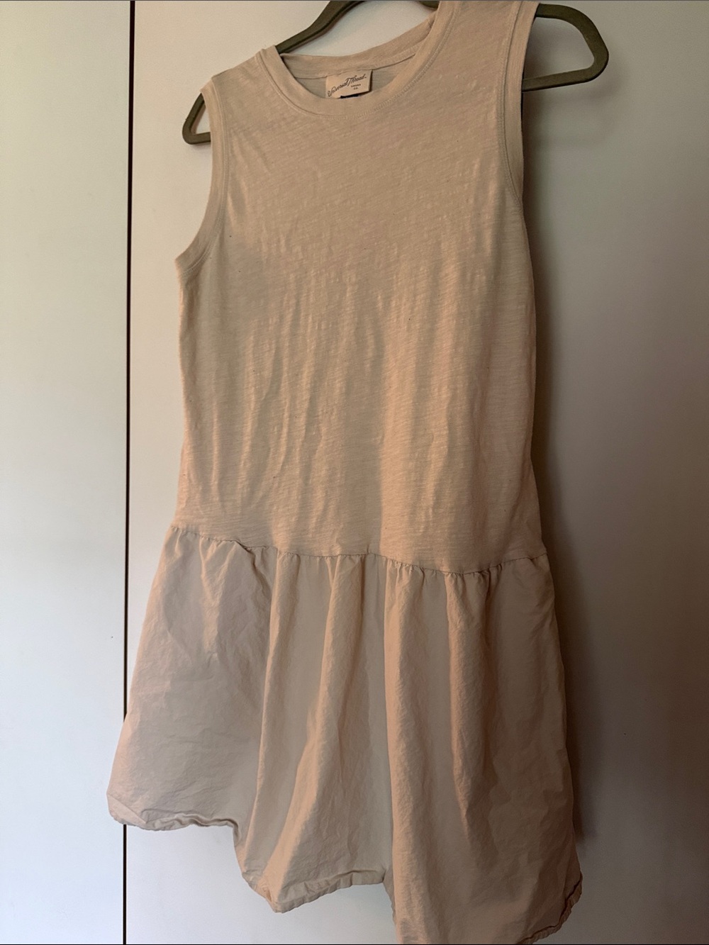 Universal Thread Cream Sleeveless Knit-Top Casual Dress